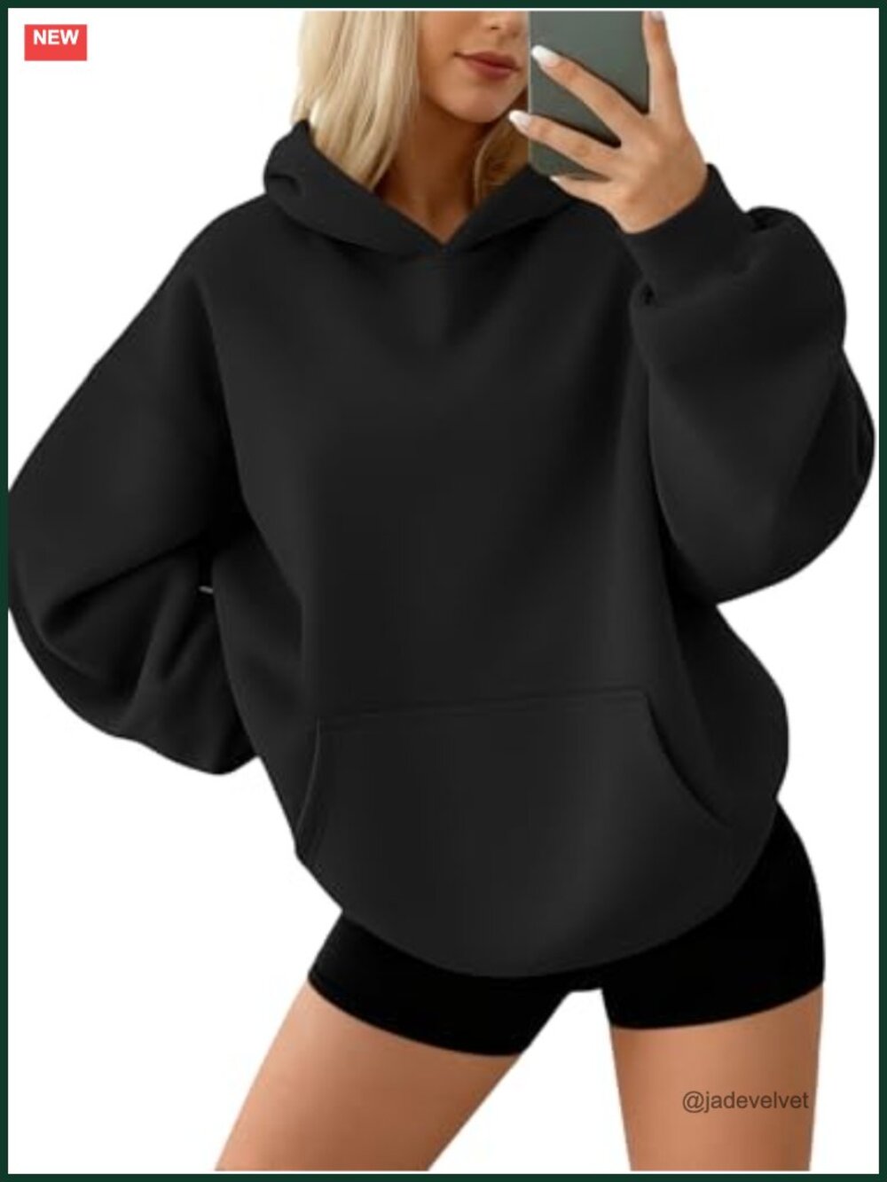 Oversized Fleece Pullover Hoodie Sweatshirt Cotton Poly Casual